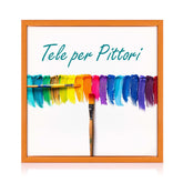 Tela per Pittori Intelaiata con cornice Arancio in Legno Massello